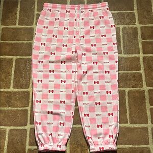Dolly Parton Pink Bow Pattern Pajama Bottoms - Fleece Lined